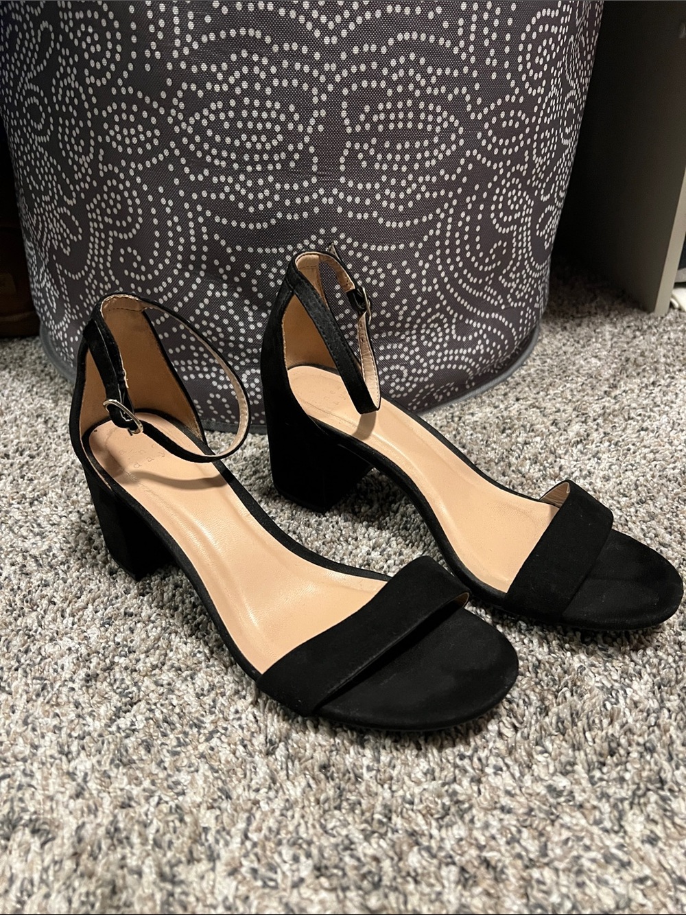 a new day black ankle strap heels